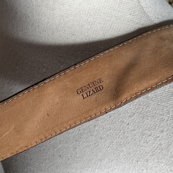 Vintage tony lama men’s brown lizard belt western cowboy style 36